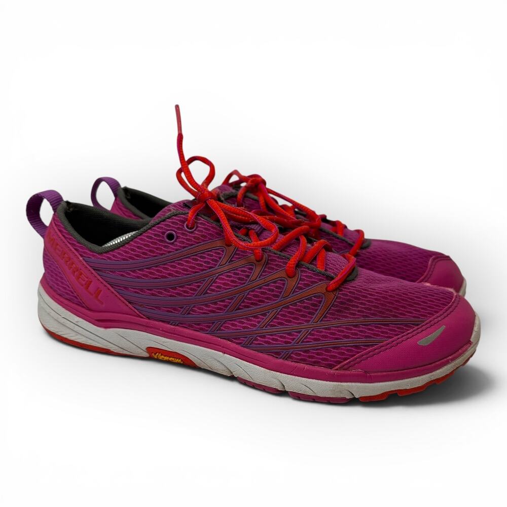 Merrell Womens Barefoot Trail Running Shoes Purple Grenadine 9.5 Vibram Sole
